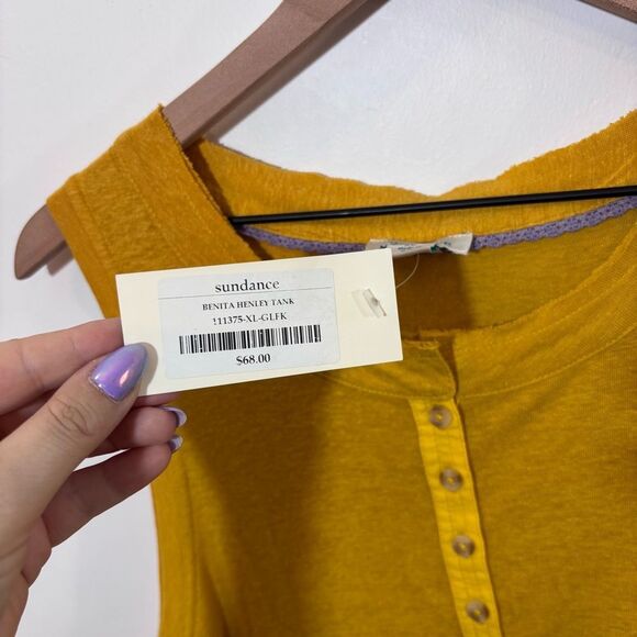 Sundance Benita Henley Tank NEW Gold Flake Size XL - Picture 9 of 11